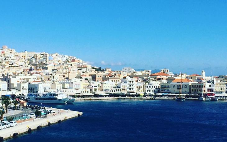View of Tinos Island -Enroute to Mykonos